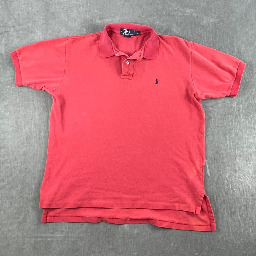 Polo Ralph Lauren Mens M Red Polo Shirt Short Sleeve Embroidered Pony Vintage